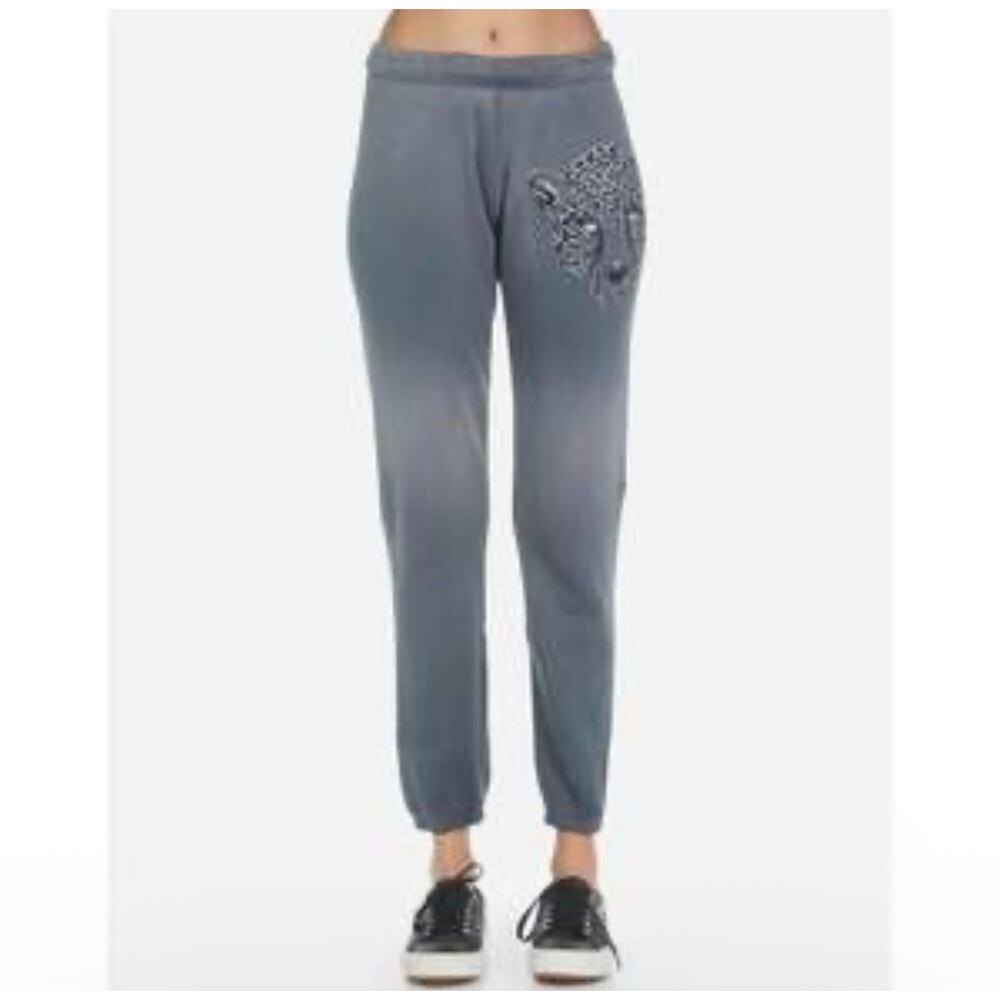 Lauren Moshi Brynn Heart leopard sweatpants
